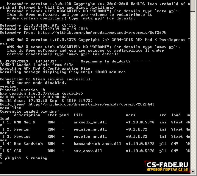   [AmxModX 1.10.0] [ReHLDS]  CS 1.6