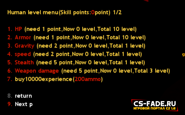  [ZP] Human Skills Menu v1.0  CS 1.6