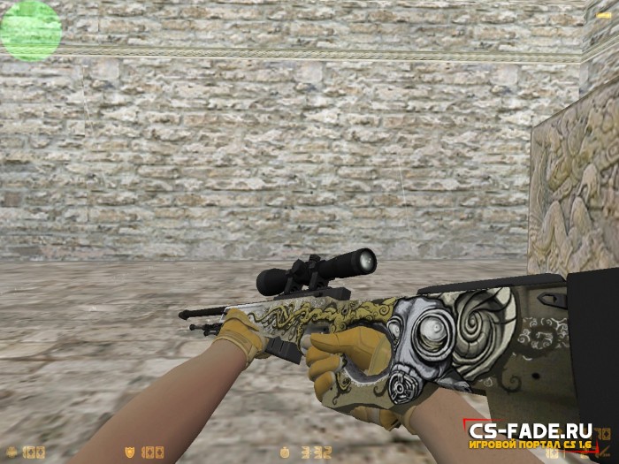  AWP Worm God + Gloves  CS 1.6