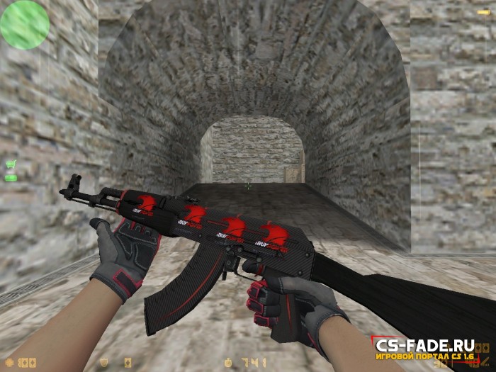  AK-47 Redline + Gloves + Stickers  CS 1.6